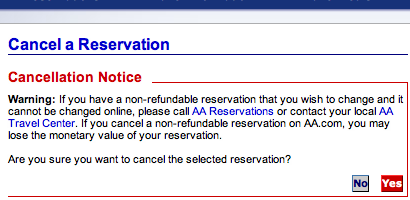 No information about which reservation you are about to cancel.